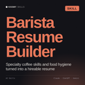 Barista Resume Builder AI skill by KissMySkills, cover