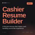 Cashier Resume Builder AI skill by KissMySkills, cover