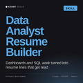 Data Analyst Resume Builder AI skill by KissMySkills, cover