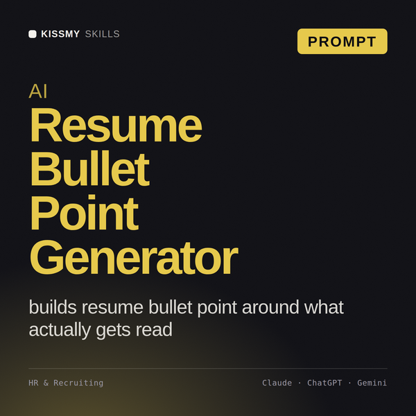 AI Resume Bullet Point Generator AI prompt by KissMySkills, cover