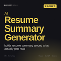 AI Resume Summary Generator AI prompt by KissMySkills, cover