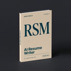 Resume Writer prompts for Claude by KissMySkills, pale warm sand cotton-rag paper cover with the monogram RSM