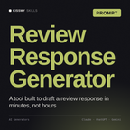 Review Response Generator AI prompt by KissMySkills, cover