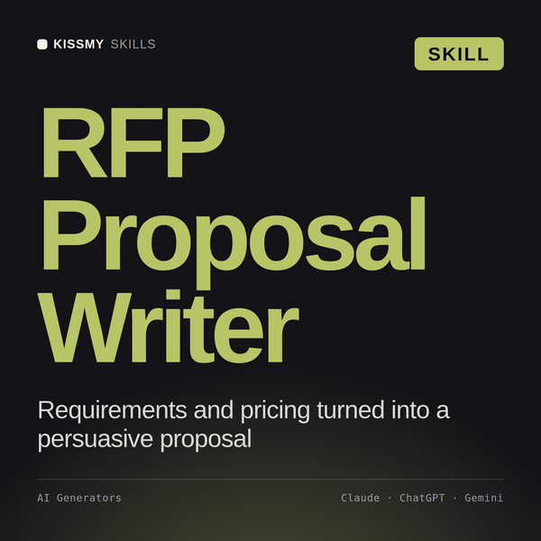 RFP Proposal Writer AI skill by KissMySkills, cover