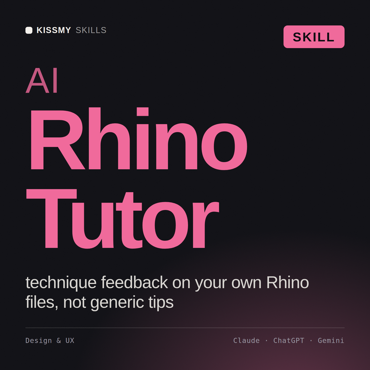 AI Rhino Tutor AI skill by KissMySkills, cover