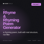 AI Rhyme & Rhyming Poem Generator AI prompt by KissMySkills, cover