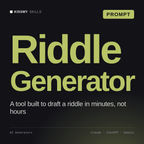 Riddle Generator AI prompt by KissMySkills, cover
