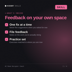 What's inside the AI Room Designer Coach AI skill: One fix at a time, File feedback, Practice set