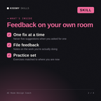 What's inside the AI Room Design Coach AI skill: One fix at a time, File feedback, Practice set