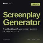 Screenplay Generator AI prompt by KissMySkills, cover