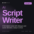 AI Script Writer AI prompt by KissMySkills, cover