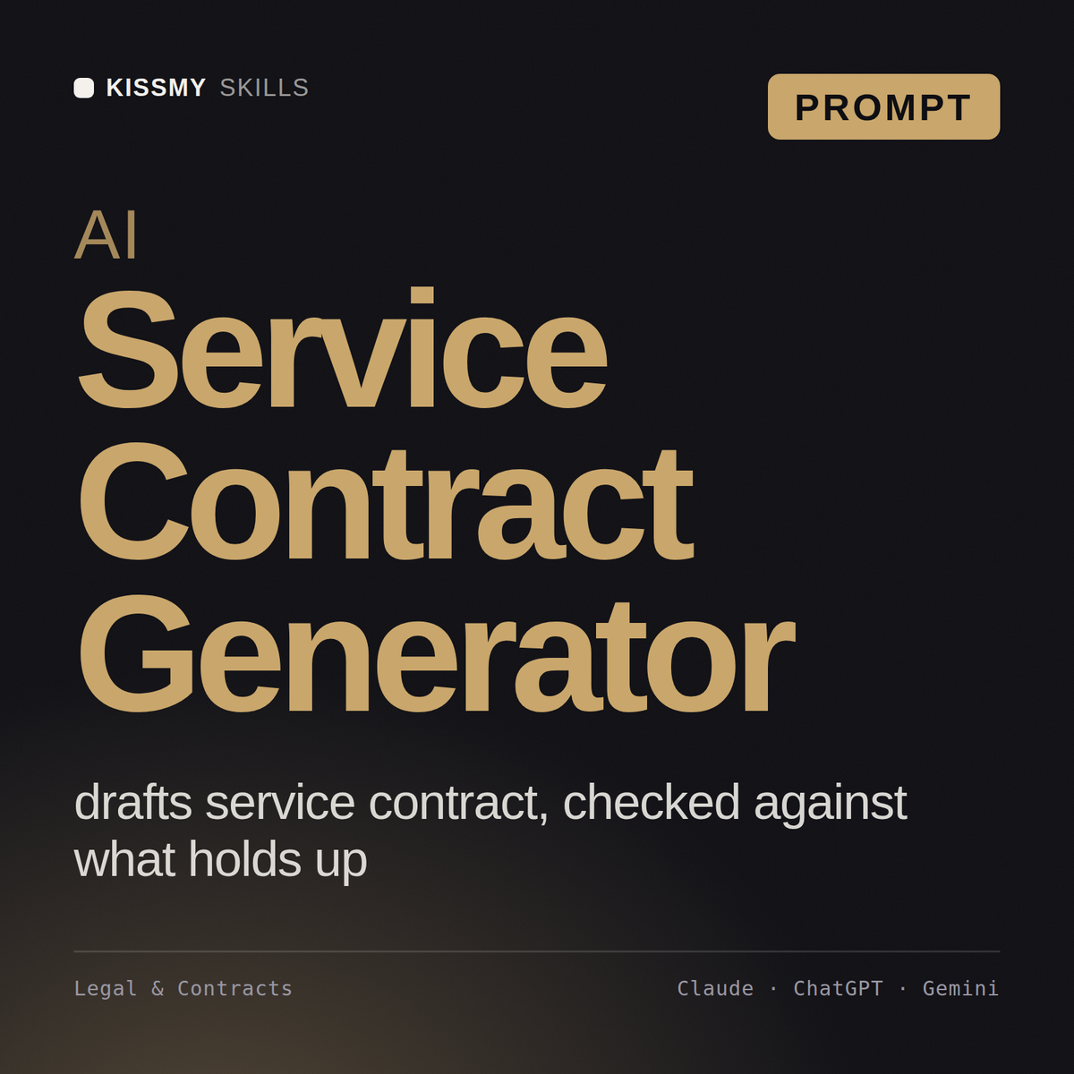 AI Service Contract Generator AI prompt by KissMySkills, cover