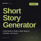 Short Story Generator AI prompt by KissMySkills, cover