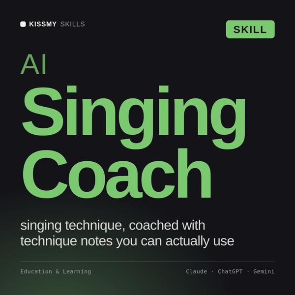 AI Singing Coach AI skill by KissMySkills, cover