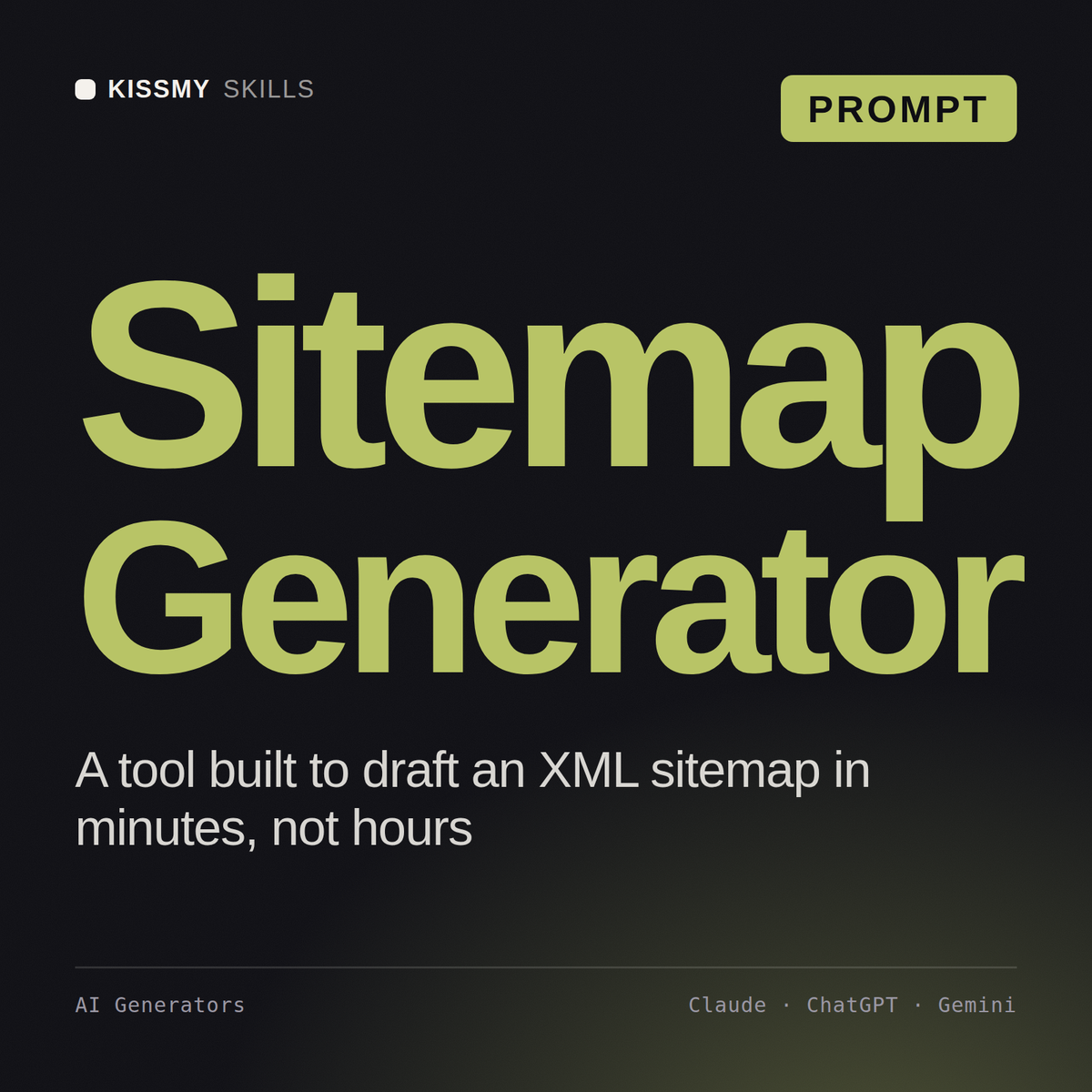 Sitemap Generator AI prompt by KissMySkills, cover