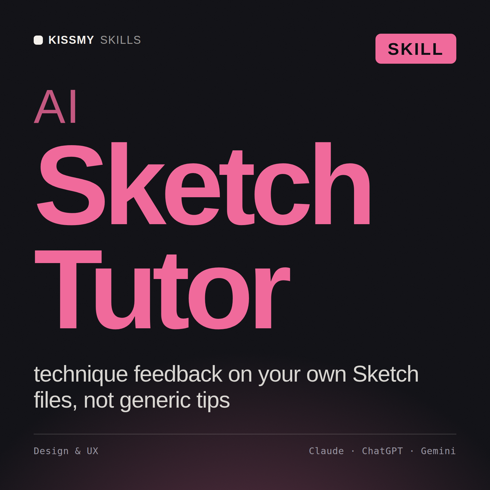 AI Sketch Tutor AI skill by KissMySkills, cover