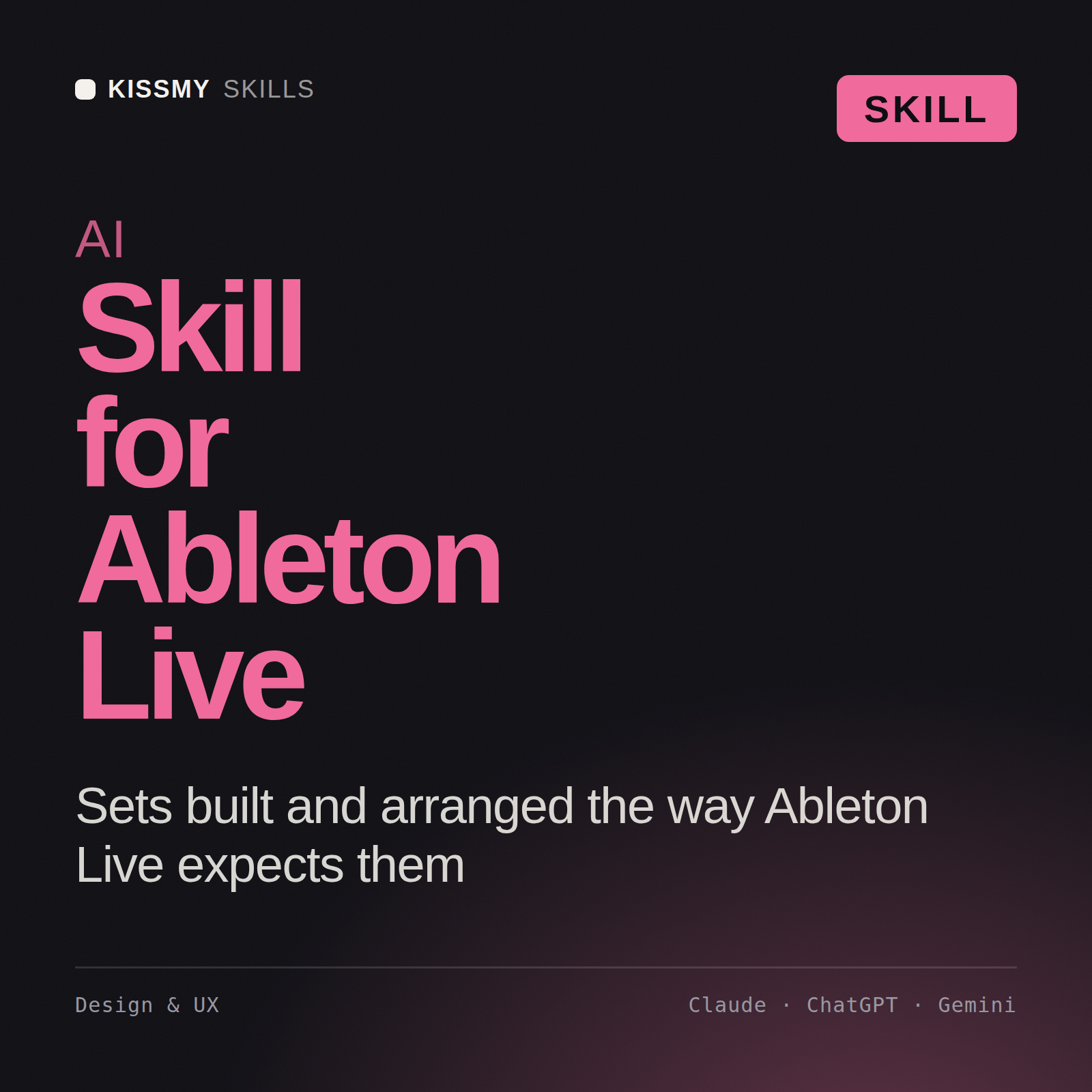 AI Skill for Ableton Live AI skill by KissMySkills, cover