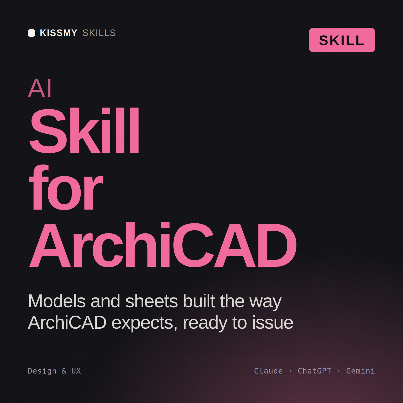 AI Skill for ArchiCAD AI skill by KissMySkills, cover