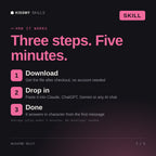 How the AutoCAD Skill AI skill works in three steps: download, drop it into your AI chat, done