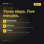 How the BambooHR Skill AI skill works in three steps: download, drop it into your AI chat, done