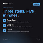 How the C++ Skill AI skill works in three steps: download, drop it into your AI chat, done