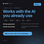 The C# Skill AI skill works with Claude, ChatGPT, Gemini and any AI chat, 30-day money-back guarantee