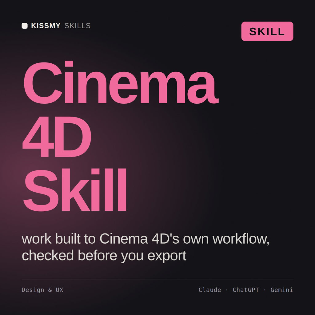 Cinema 4D Skill AI skill by KissMySkills, cover