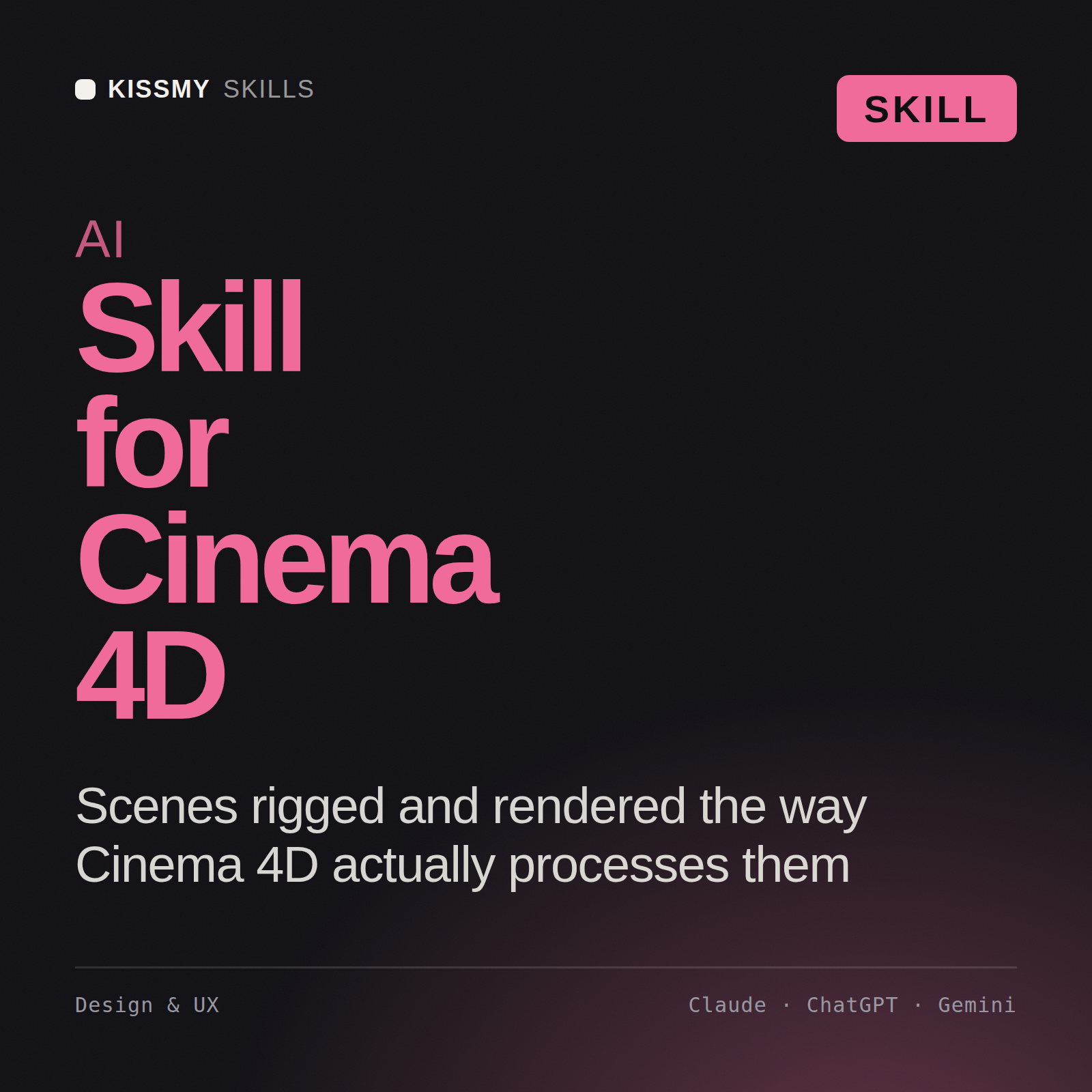 AI Skill for Cinema 4D AI skill by KissMySkills, cover