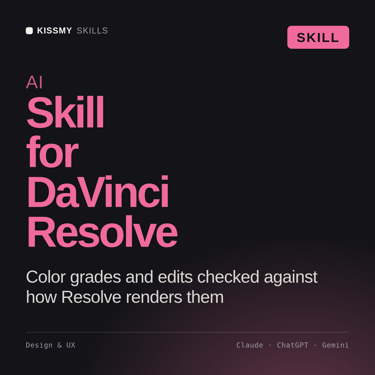 AI Skill for DaVinci Resolve AI skill by KissMySkills, cover