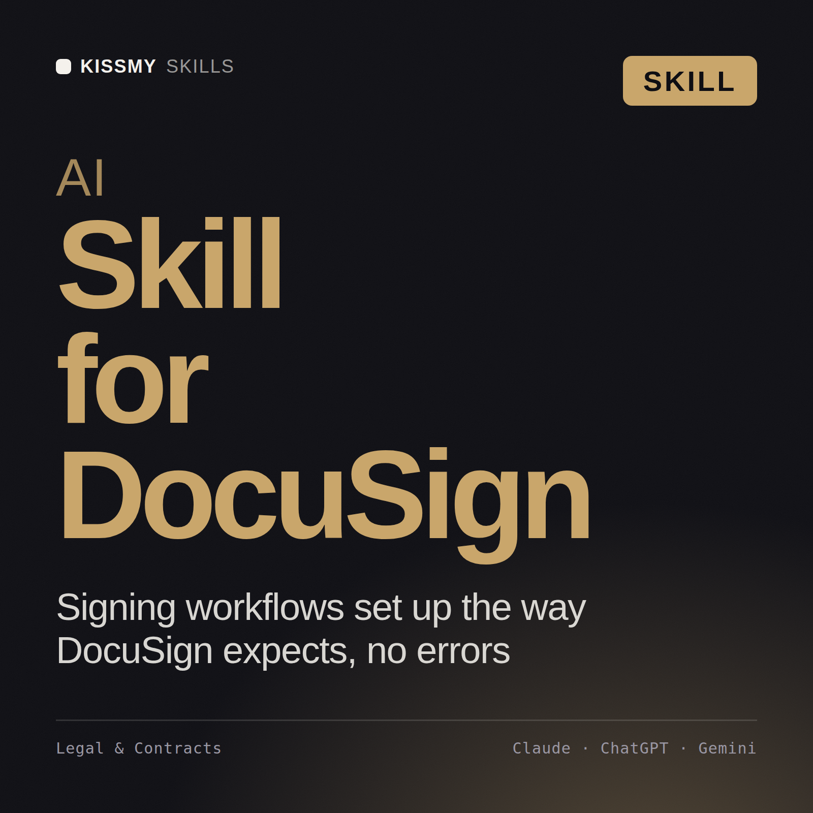 AI Skill for DocuSign AI skill by KissMySkills, cover