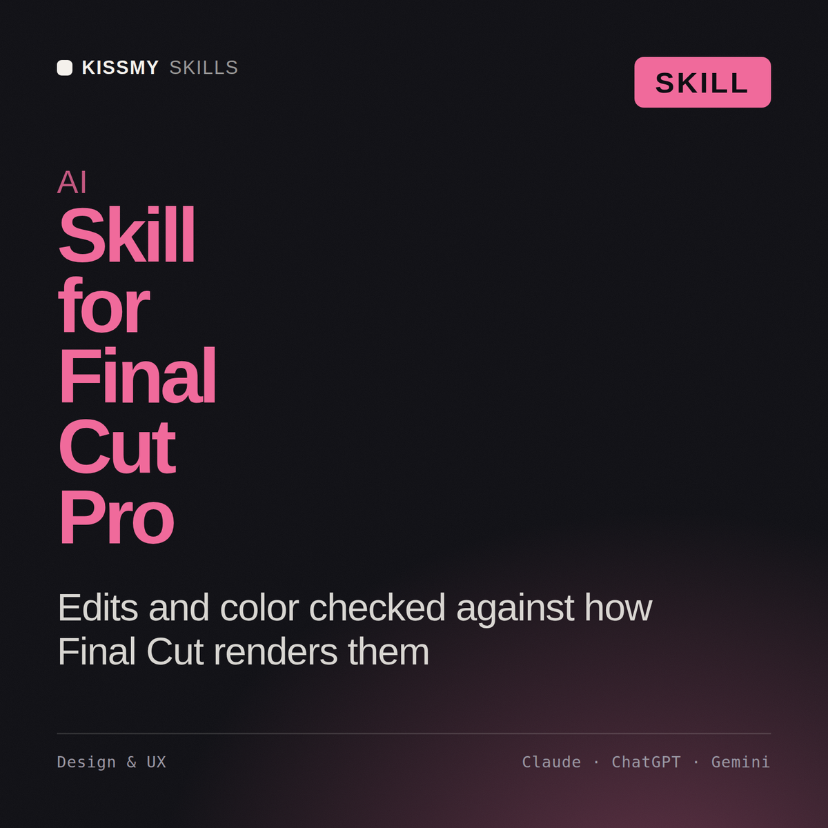AI Skill for Final Cut Pro AI skill by KissMySkills, cover