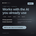 The Freshdesk Skill AI skill works with Claude, ChatGPT, Gemini and any AI chat, 30-day money-back guarantee