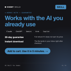 The AI Skill for Godot AI skill works with Claude, ChatGPT, Gemini and any AI chat, 30-day money-back guarantee
