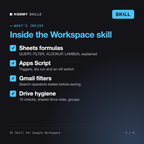 What's inside the AI Skill for Google Workspace: Sheets formulas, Apps Script, Gmail filters, Drive hygiene