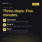 How the Greenhouse Skill AI skill works in three steps: download, drop it into your AI chat, done