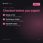 What's inside the InDesign Skill AI skill: Setup or fix, Technique check, Handoff notes