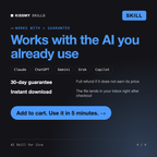 The AI Skill for Jira AI skill works with Claude, ChatGPT, Gemini and any AI chat, 30-day money-back guarantee