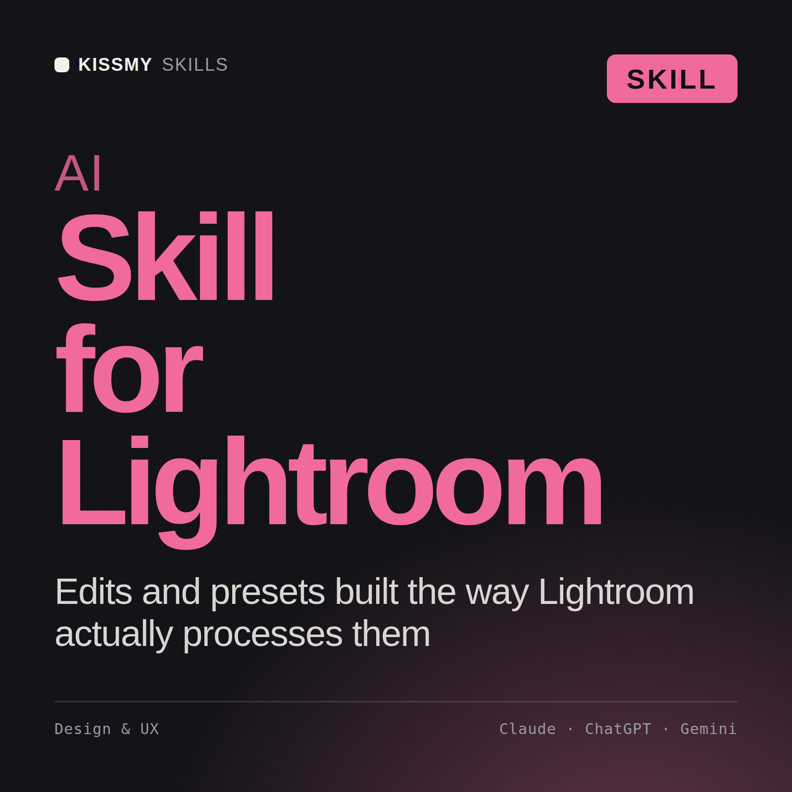 AI Skill for Lightroom AI skill by KissMySkills, cover