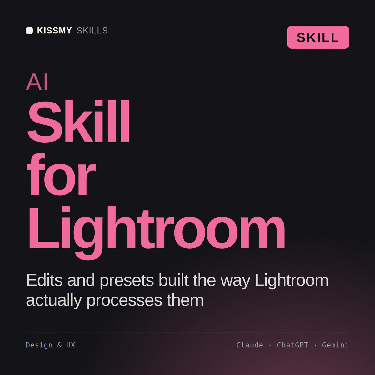 AI Skill for Lightroom AI skill by KissMySkills, cover