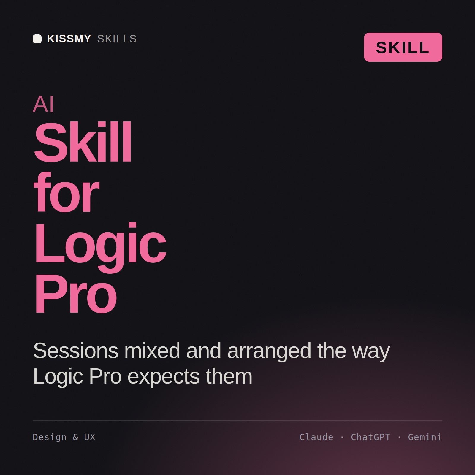 AI Skill for Logic Pro AI skill by KissMySkills, cover