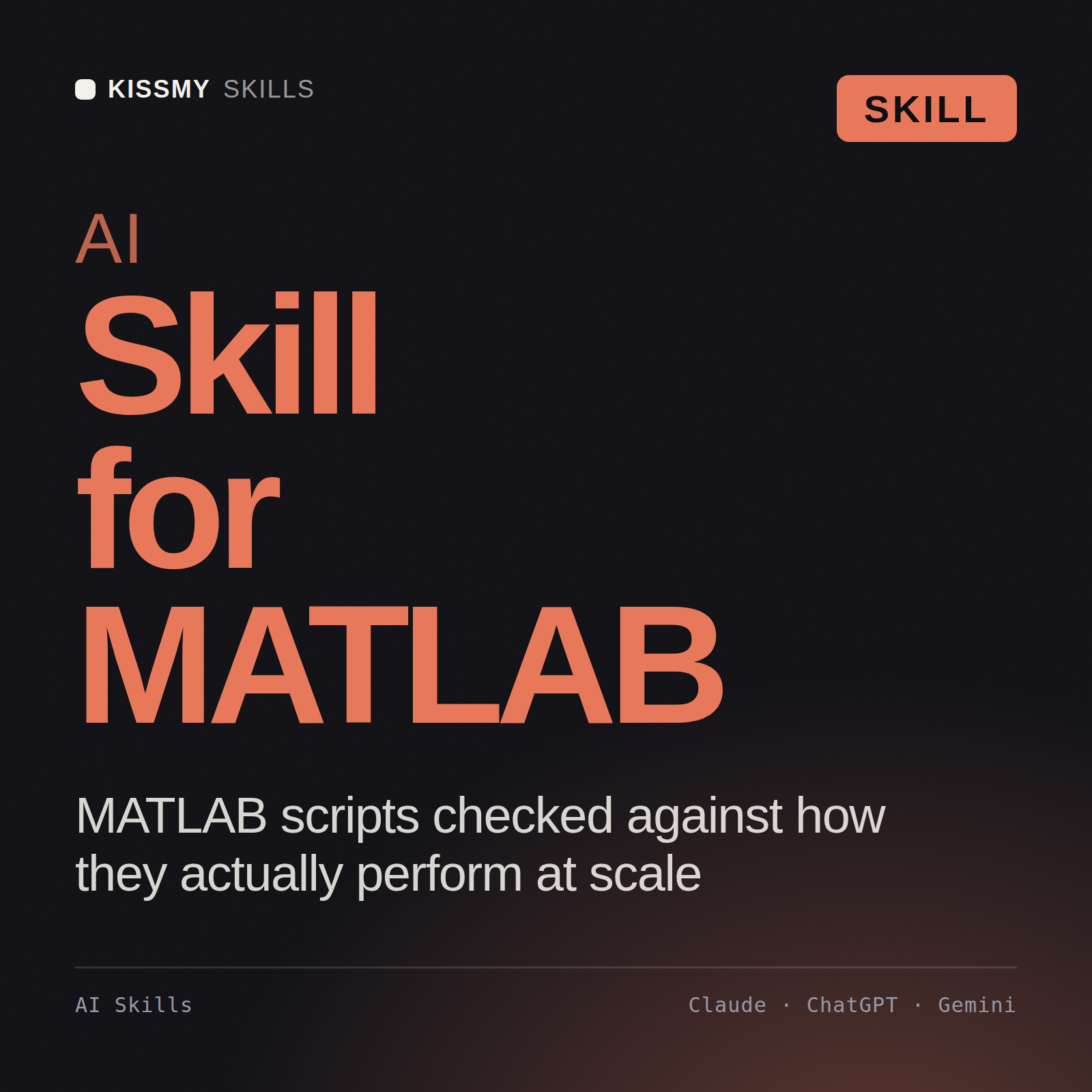 AI Skill for MATLAB AI skill by KissMySkills, cover