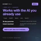 The AI Skill for Obsidian (Second Brain) works with Claude, ChatGPT, Gemini and any AI chat, 30-day money-back guarantee