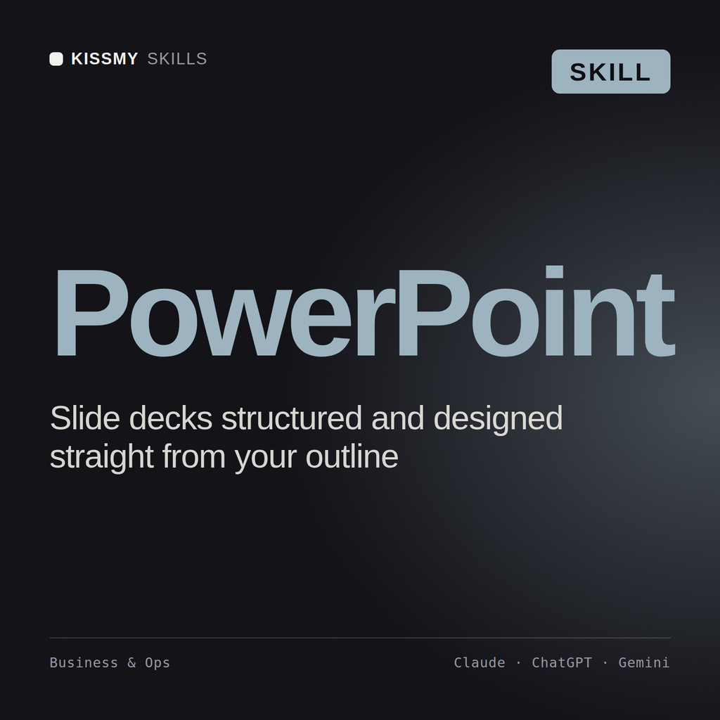 PowerPoint AI skill by KissMySkills, cover