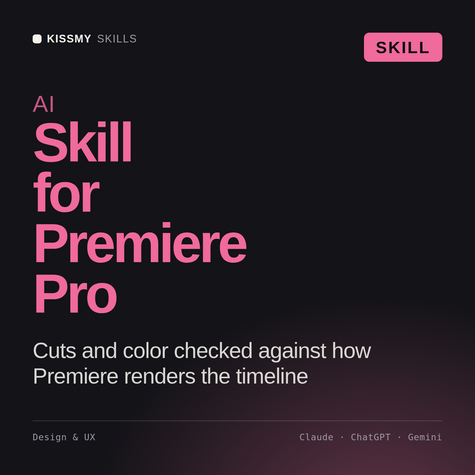 AI Skill for Premiere Pro AI skill by KissMySkills, cover