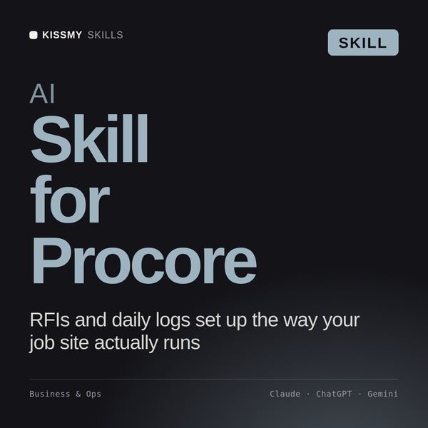 AI Skill for Procore AI skill by KissMySkills, cover