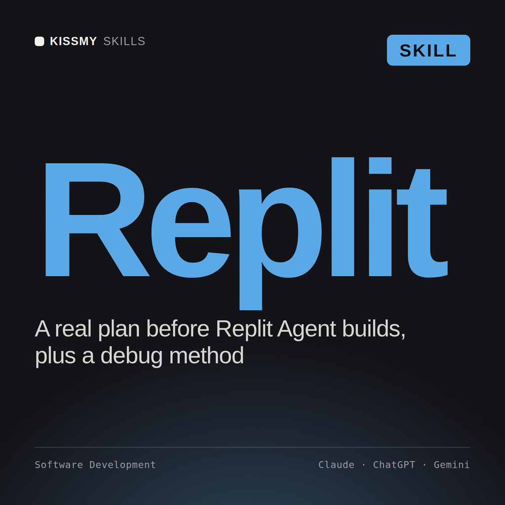 Replit AI skill by KissMySkills, cover