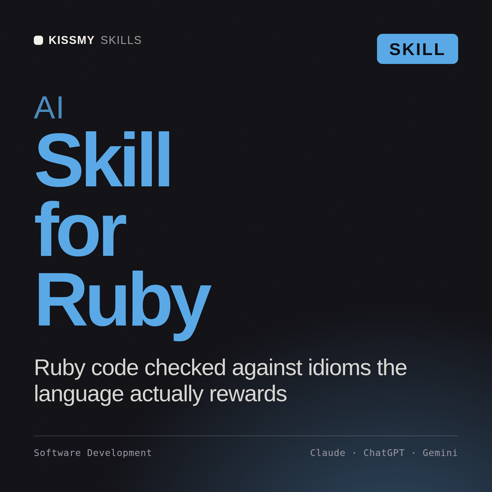 AI Skill for Ruby AI skill by KissMySkills, cover