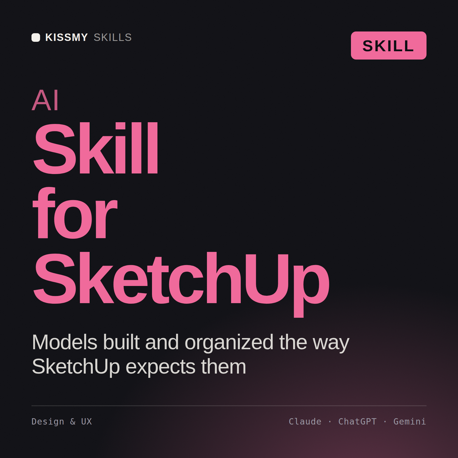 AI Skill for SketchUp AI skill by KissMySkills, cover