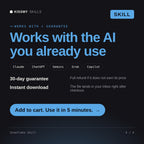 The Snowflake Skill AI skill works with Claude, ChatGPT, Gemini and any AI chat, 30-day money-back guarantee