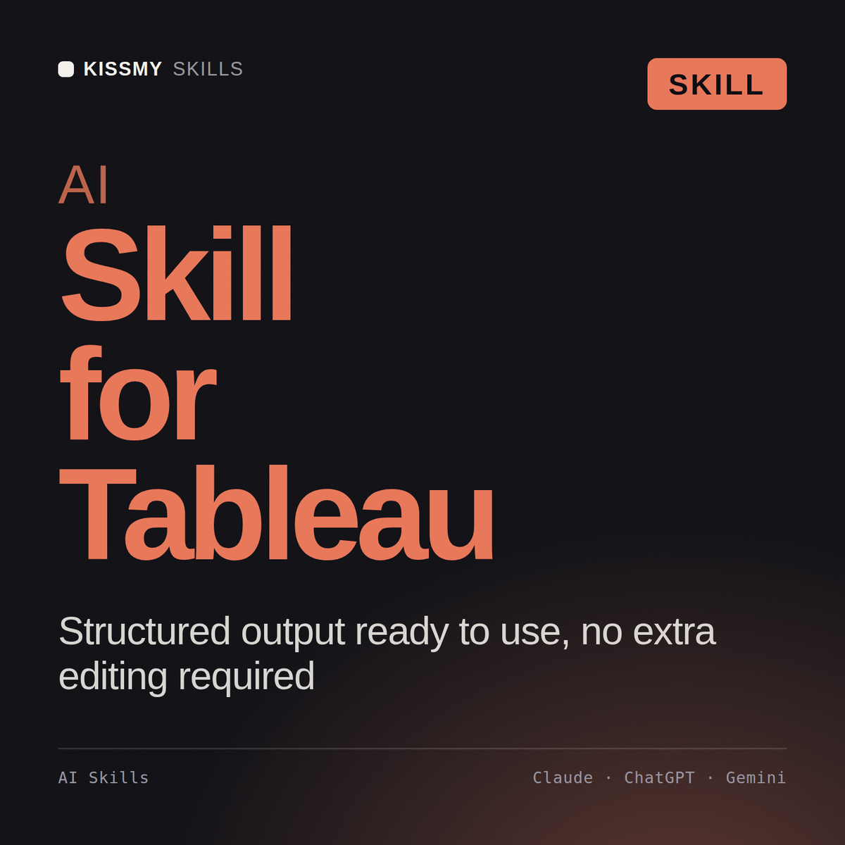 AI Skill for Tableau AI skill by KissMySkills, cover